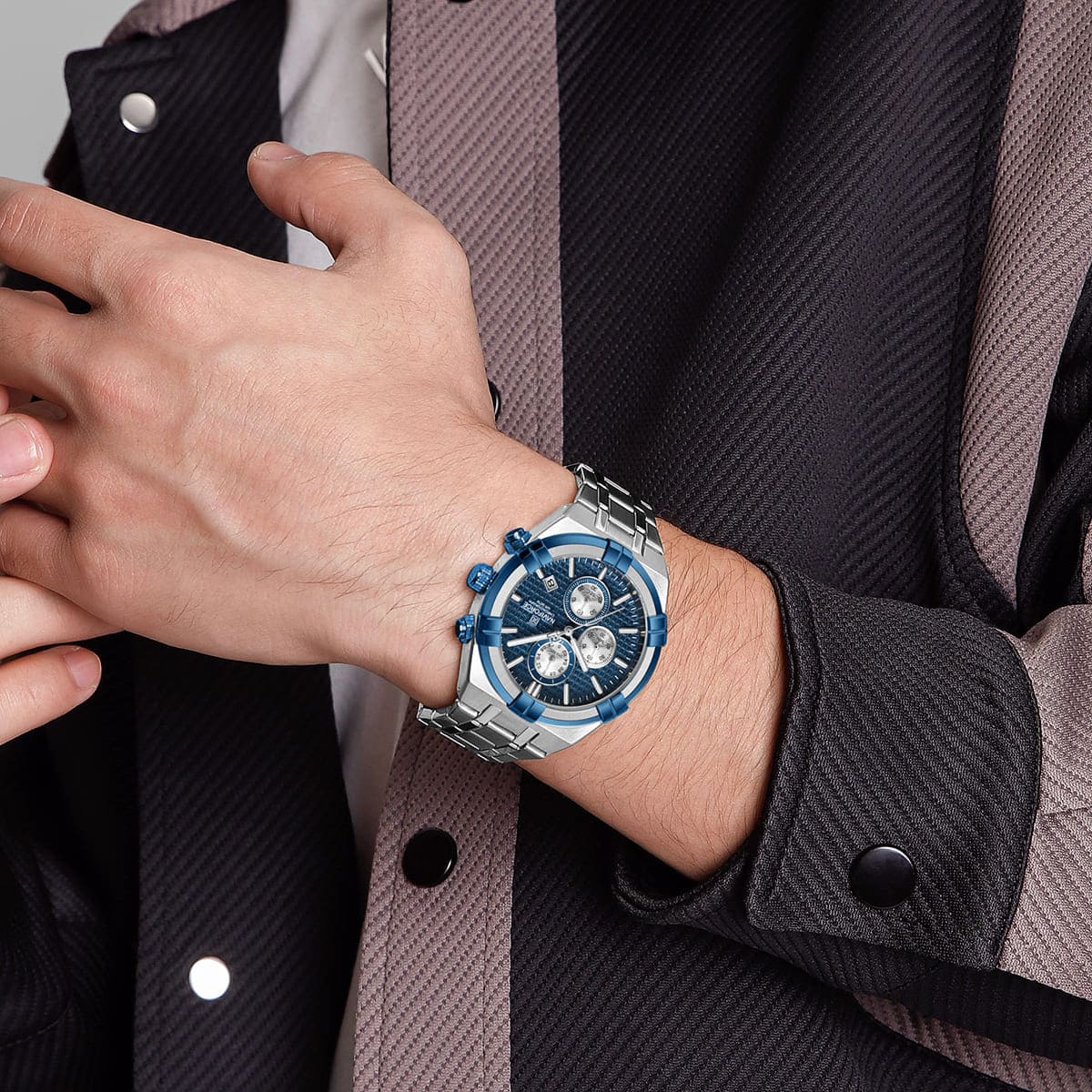 ساعة نافي فورس للرجال NF8042-S-BE-S