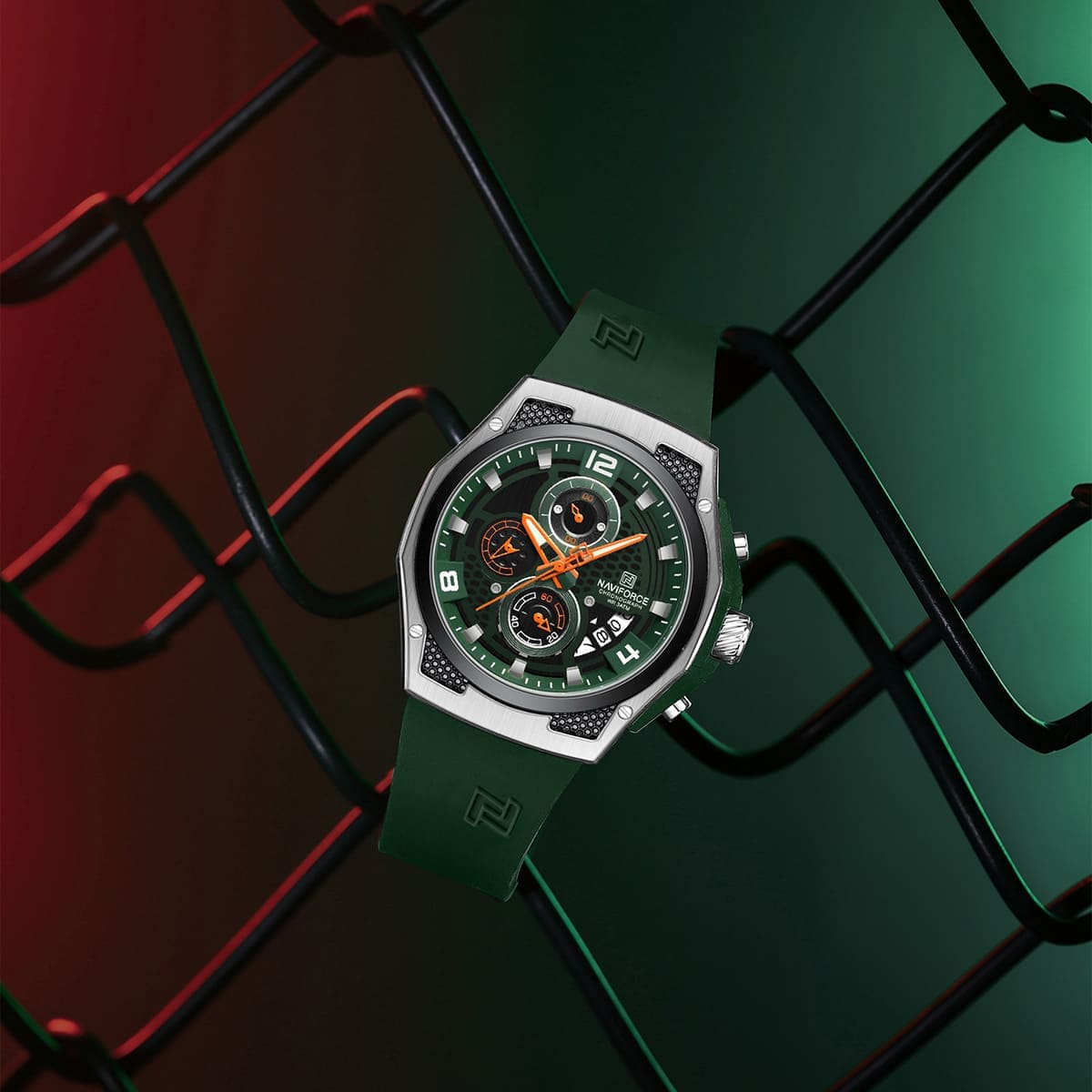 ساعة نافي فورس للرجال NF8051T-S-GN-GN