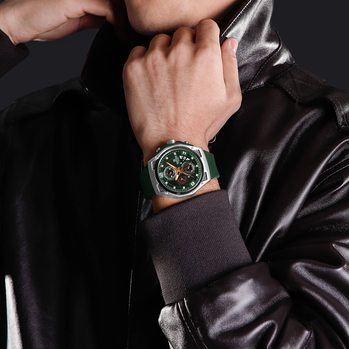 ساعة نافي فورس للرجال NF8051T-S-GN-GN