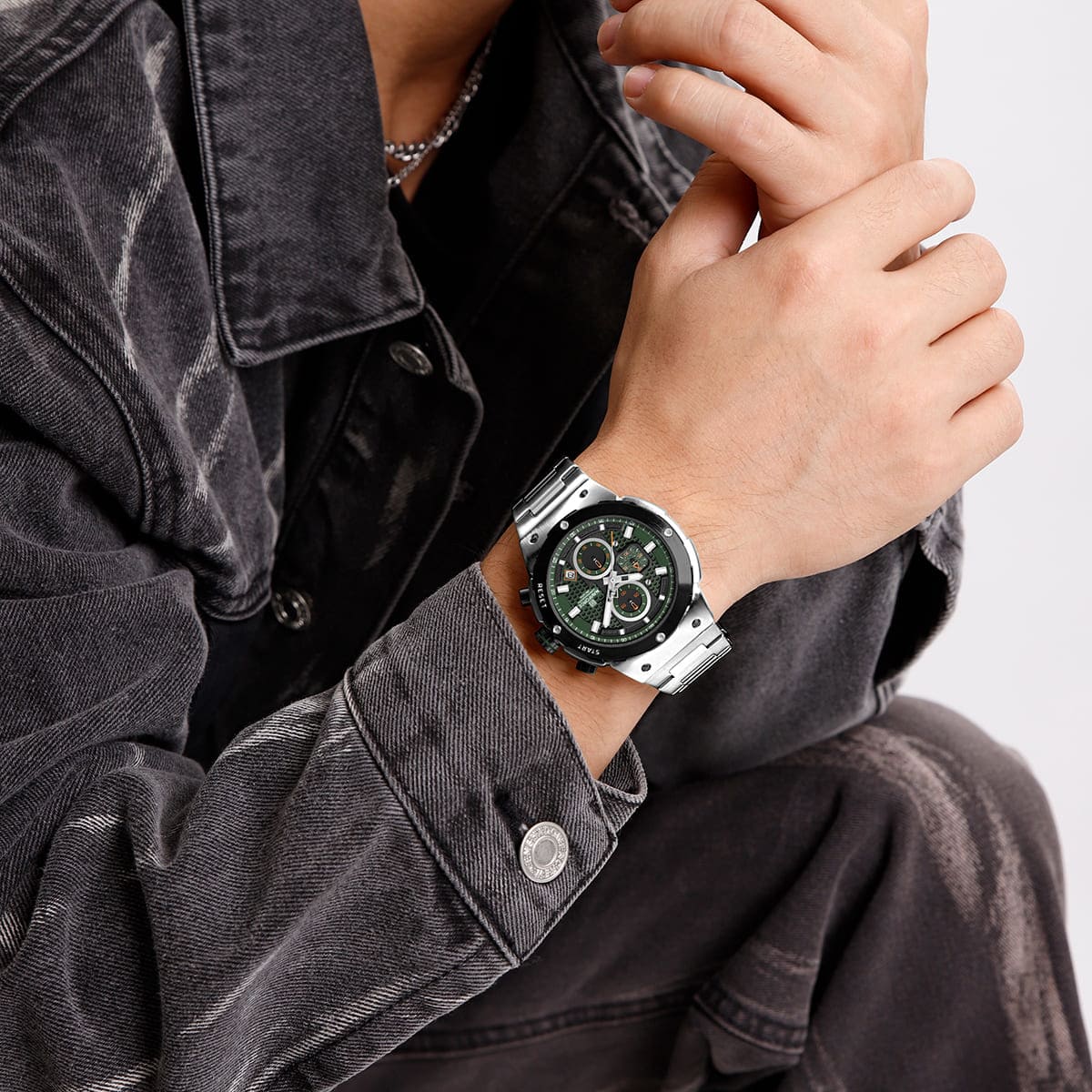 ساعة نافي فورس للرجال NF8072-S-GN-S