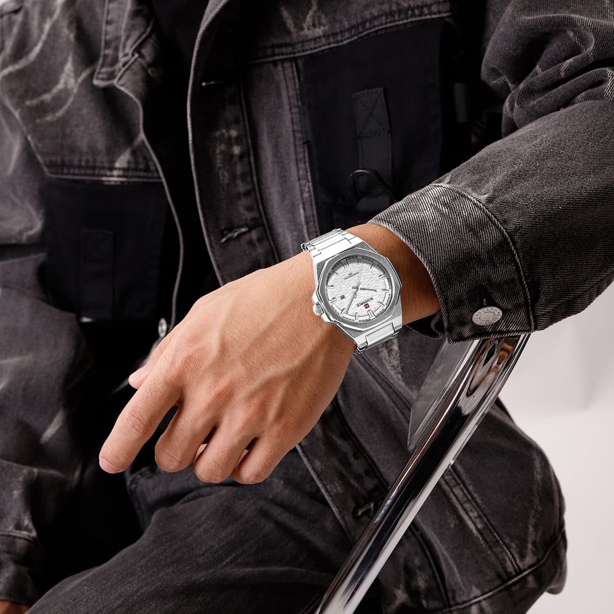 ساعة نافي فورس للرجال NF9245-S-W-S