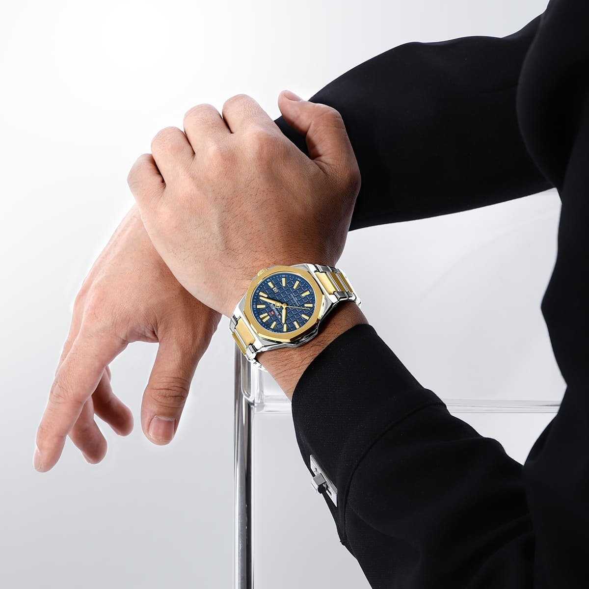 ساعة نافي فورس للرجال NF9258-G-BE-G